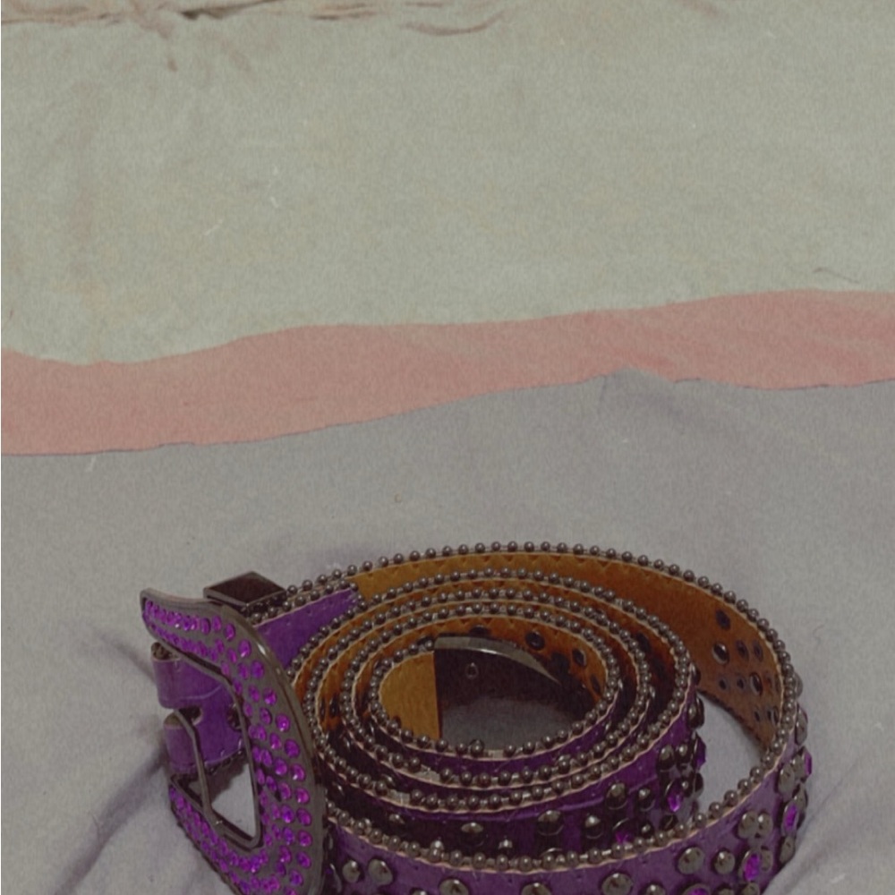 Men Crocodile Embossed Studded Decor Belt